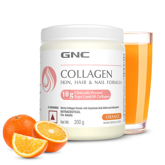 GNC Collagen Powder Skin, Hair & Nail Formula Orange Flavour 200 gm