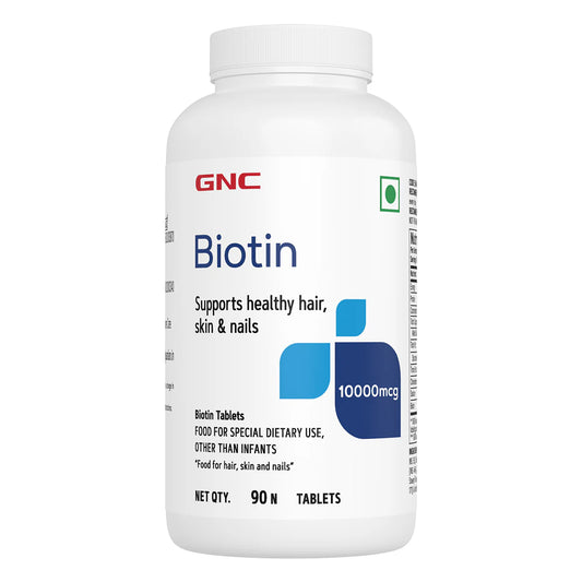 Buy GNC Biotin 10000mcg 90 Tablets for Healthy Hair, Skin & Nails