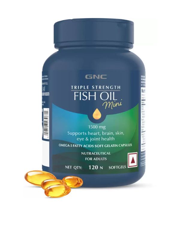 GNC Triple Strength Fish Oil - Omega 3 Capsules | For Healthy Cholesterol Levels