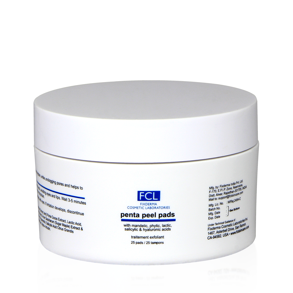  FCL Penta peel pads, Exfoliant, Removes dead cells, Reduces  fine lines & wrinkles, Gentle & safe peeling pads, Improves skin texture, Shrinks open pores, Paraben Free